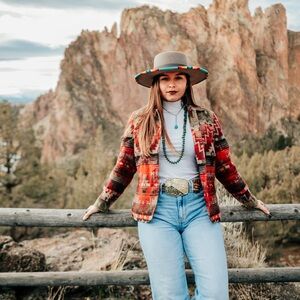 Red Western Aztec Wool Jacket Blazer